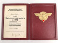 BDM Siegerurkunde in dekorativer DIN A5 Mappe " 1.Sieg bei der Untergaumeisterschaft im Skilauf des Untergaues Innsbruck Land 8 584) , datiert 1941