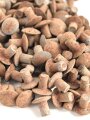 Konvolut eiserne Nieten aus Wehrmachtsbeständen. Am Teller 9mm Durchmesser, Gesamtlänge 8,6mm. Sie erhalten 110 Stück