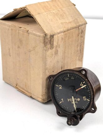 Luftwaffe Kontakt Höhenmesser Fl 22317, verbaut z.B. in Ju 87 , Ju 88, Bf 110. Unverbautes Stück in der originalen Umbverpackung
