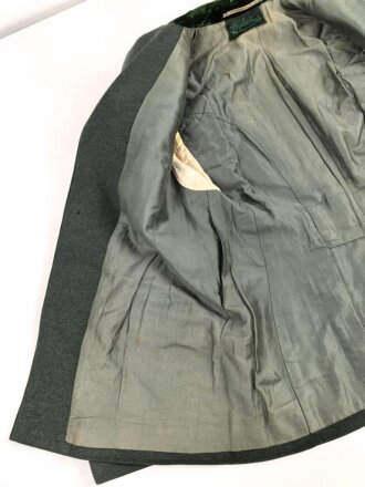Forstdienst III.Reich, Dienstbluse für einen Revierförster, Scheideretikett von 1936. Die Kragenspiegel original vernäht, die Schulterstücke nur angeheftet
