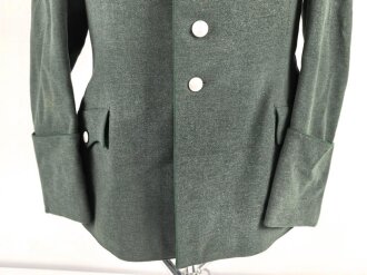 Forstdienst III.Reich, Dienstbluse für einen Revierförster, Scheideretikett von 1936. Die Kragenspiegel original vernäht, die Schulterstücke nur angeheftet