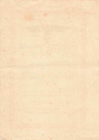 Reichsberufswettkampf 1936, Teilnahmeurkunde DIN A5
