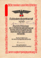 Reichsberufswettkampf 1936, Teilnahmeurkunde DIN A5