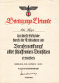 Reichsberufswettkampf 1939,  Teilnahmeurkunde DIN A5