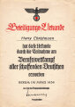 Reichsberufswettkampf 1939,  Teilnahmeurkunde DIN A5