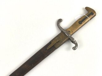 Preussen, Seitengewehr Modell 1871, Kammerstück von 1880,  Hersteller Alex Coppel Solingen. Guter Zustand