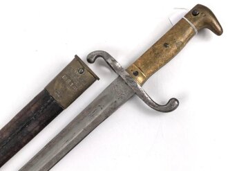 Preussen, Seitengewehr Modell 1871, Kammerstück von 1880,  Hersteller Alex Coppel Solingen. Guter Zustand
