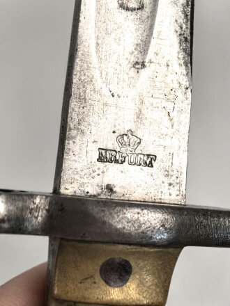 Preussen, Seitengewehr Modell 1871, Kammerstück von 1880,  Hersteller Alex Coppel Solingen. Guter Zustand