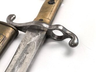 Preussen, Seitengewehr Modell 1871, Kammerstück von 1880,  Hersteller Alex Coppel Solingen. Guter Zustand