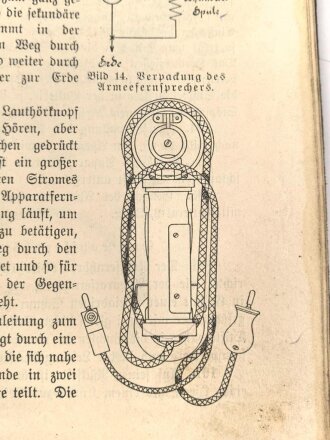 D.V.E. Nr. 376 " Vorschrift für den Infanterie Fernsprechdienst vom 1. August 1914" mit 90 Seiten, stark Gebraucht