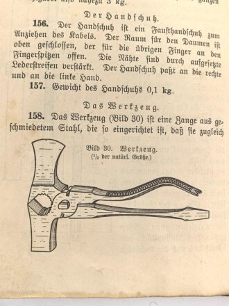 D.V.E. Nr. 376 " Vorschrift für den Infanterie Fernsprechdienst vom 1. August 1914" mit 90 Seiten, stark Gebraucht