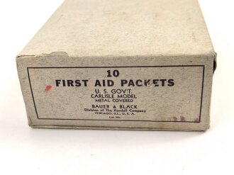 U.S. Army WWII, empty box for red first aid packets
