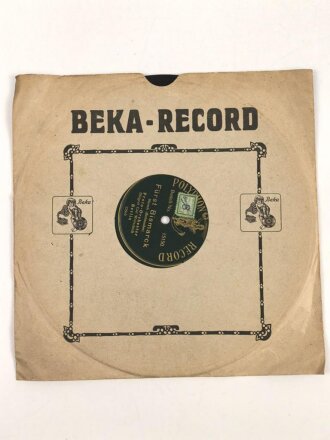 Kaiserreich und 1. Weltkrieg, Schellack Platte "Polyphone Record"  Deutsche Wacht / Fürst Bismarck Marsch