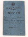 Württemberg Militärpaß, eingestellt 1874 bei Infanterie Regiment Nr. 121