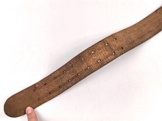 Zweidornkoppel für Offiziere. Braunes Leder mit vergoldeter Schliesse für Reichsbahn ? Gesamtlänge 114cm