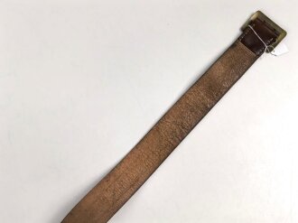 Zweidornkoppel für Offiziere. Braunes Leder mit vergoldeter Schliesse für Reichsbahn ? Gesamtlänge 114cm
