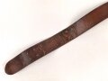 Zweidornkoppel für Offiziere. Braunes Leder mit vergoldeter Schliesse für Reichsbahn ? Gesamtlänge 114cm
