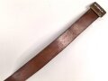 Zweidornkoppel für Offiziere. Braunes Leder mit vergoldeter Schliesse für Reichsbahn ? Gesamtlänge 114cm