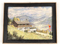 III.Reich, original gerahmter Kunstdruck " Haus Wachenfeld, Landhaus des Führers" Maße 20,5 x 27cm
