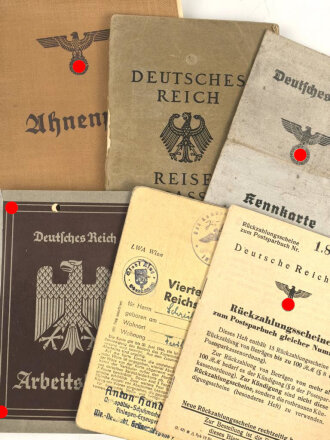 Konvolut Ausweise III.Reich, alle mehr oder weniger defekt