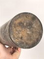 Deutschland nach 1945 "Glocke", Hergestellt aus einer Britischen Messingkartusche datiert 1945.  Recht laut und klingt nach, evtl. für Essensausgabe oder ähnliches. 98,5mm Duchmesser oben, Höhe ohne Ringaufnahme 29,5cm