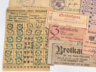 1. Weltkrieg Deutschland , Konvolut Bezugskarten aller Art