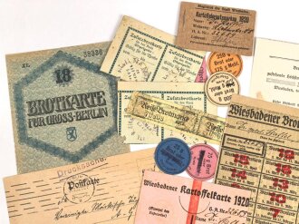 Deutschland nach 1. Weltkrieg , Konvolut Bezugskarten...