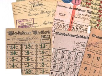 Deutschland nach 1. Weltkrieg , Konvolut Bezugskarten aller Art
