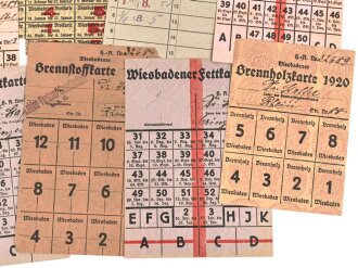 Deutschland nach 1. Weltkrieg , Konvolut Bezugskarten aller Art