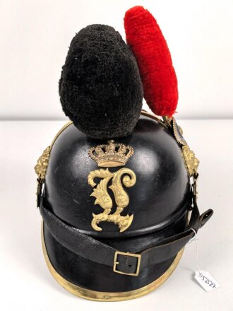 Bayern, Raupenhelm Modell 1868 für einen Artilleristen . Gereinigtes Stück, guter Gesamtzustand