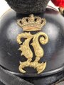 Bayern, Raupenhelm Modell 1868 für einen Artilleristen . Gereinigtes Stück, guter Gesamtzustand