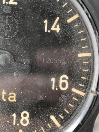 Luftwaffe, Ladedruckmesser FL 20555, Funktion nicht geprüft, verbaut u.a. in ME109