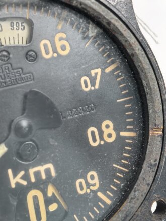 Luftwaffe Höhenmesser Fl 22320, Ausführung um 1944, Funktion nicht geprüft, so auch u.a. in ME262 verbaut