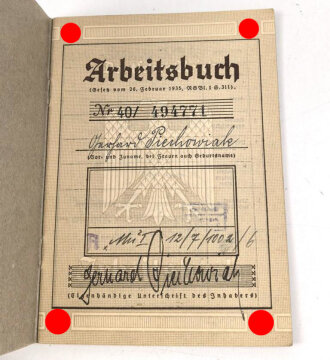 Arbeitsbuch III.Reich, gebraucht, gut, Ausgefüllt,...