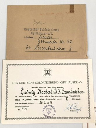 Deutschland nach 1945, Konvolut Urkunden einer Angehörigen des Soldatenbund Kyffhäuser