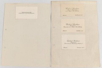 Kaiserreich, vier Visitenkarten Gerhard Steinbauer, Major und zuletzt Kommandeur der 7. Bayr. Fahr Abteilung. Jeweils Aufgeklebt