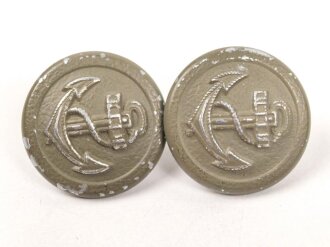 Kriegsmarine, Paar Schulterklappenknöpfe 18mm für Küstenartillerie