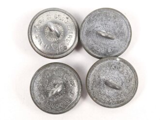Kriegsmarine, Vier Feldblusenknöpfe 21mm für Küstenartillerie