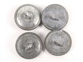 Kriegsmarine, Vier Feldblusenknöpfe 21mm für Küstenartillerie