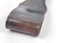 Koppelschuh für ein Extraseitengewehr der Wehrmacht. Dunkelbraunes Leder
