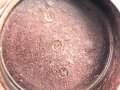 Braune Preßmassedose für Kartusch Vorladung Gebirgs Geschürtz 36. Guter Zustand, datiert 1944