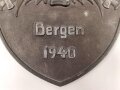 Kriegsmarine, Wandplakette "Tigerverband Bartels Bergen 1940"  Zinkguss, Originallack, Höhe 19cm