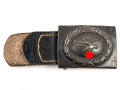 Luftwaffe, Koppelschloss für Mannschaften, Eisen lackiert, an Lederzunge datiert 1942