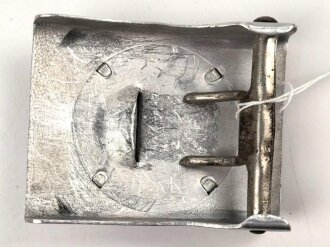 Reichsarbeitsdienst, Koppelschloss für Mannschaften aus Aluminium, mit aufgeklammertem Emblem