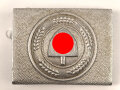 Reichsarbeitsdienst, Koppelschloss für Mannschaften aus Aluminium, mit aufgeklammertem Emblem