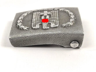 Deutsches Rotes Kreuz III.Reich, Koppelschloss für Mannschaften aus Aluminium, ein Dorn abgebrochen