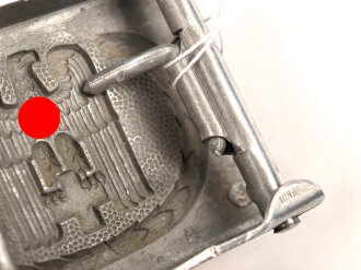 Deutsches Rotes Kreuz III.Reich, Koppelschloss für Mannschaften aus Aluminium, ein Dorn abgebrochen
