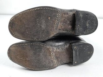 Paar Stiefel für Unteroffiziere der Wehrmacht. Ungereinigtes, privat beschafftes Paar in gutem Gesamtzustand, Sohlenlänge 28,5cm