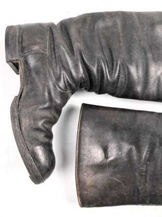 Paar Stiefel für Unteroffiziere der Wehrmacht. Ungereinigtes, privat beschafftes Paar in gutem Gesamtzustand, Sohlenlänge 28,5cm