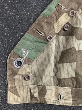 Zeltbahn 31 Wehrmacht. Farbfrisches Stück mit diversen Reparaturstellen